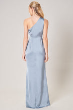 Dusty-Blue Prestige One Shoulder Asymmetrical Maxi Dress