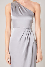 Silver Prestige One Shoulder Asymmetrical Maxi Dress