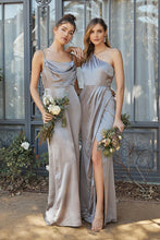 Silver Prestige One Shoulder Asymmetrical Maxi Dress