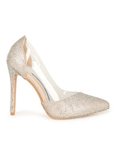 Nude Womens Pump Heel With Rhinestone