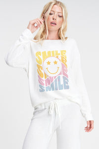 White Star Smile Face Sleep Lounge Wear Set