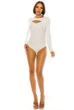 White Ribbed Long Sleeve Bodysuit
