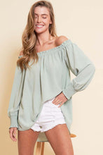 Sage Off Shoulder Blouse