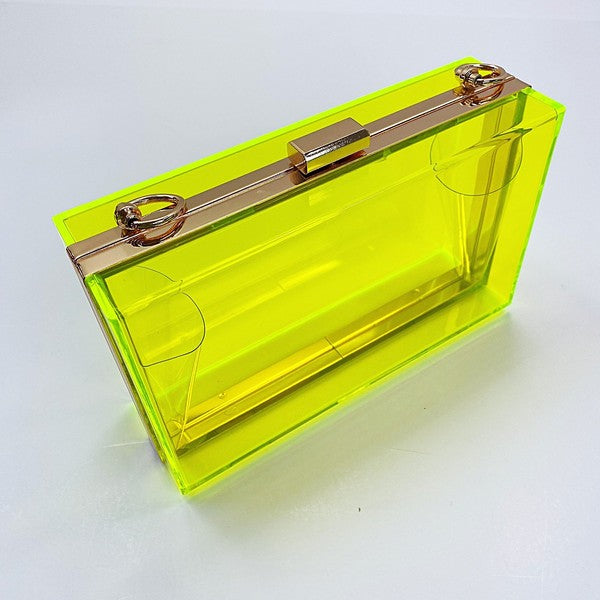 Yellow Acrylic Evening Clutch Bag