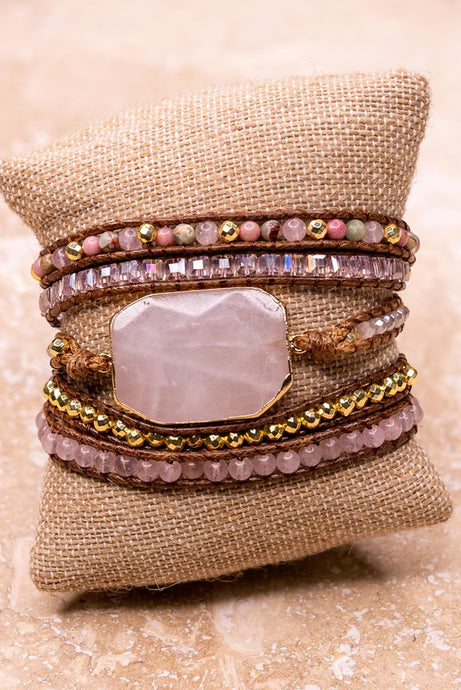 Pink Natural Stone Bracelet