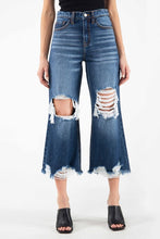 Dark Blue High Rise Crop Straight Women Jeans