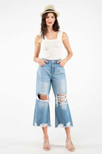 Medium Blue High Rise Crop Straight Women Jeans