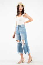 Medium Blue High Rise Crop Straight Women Jeans