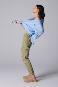 Olive Green High Rise Mom