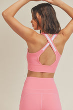 Pink Color Block Criss Cross Sports Bra & Legging Set