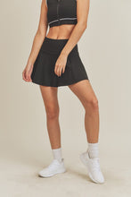 Black Active Tennis Skirt with Lining Pocketed Shorts
