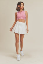 White Active Tennis Skirt with Lining Pocketed Shorts