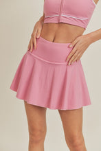 Pink Active Tennis Skirt with Lining Pocketed Shorts