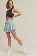 Light Blue Active Tennis Skirt with Lining Pocketed Shorts