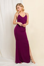 Dark Red Satin Long Slip Dress