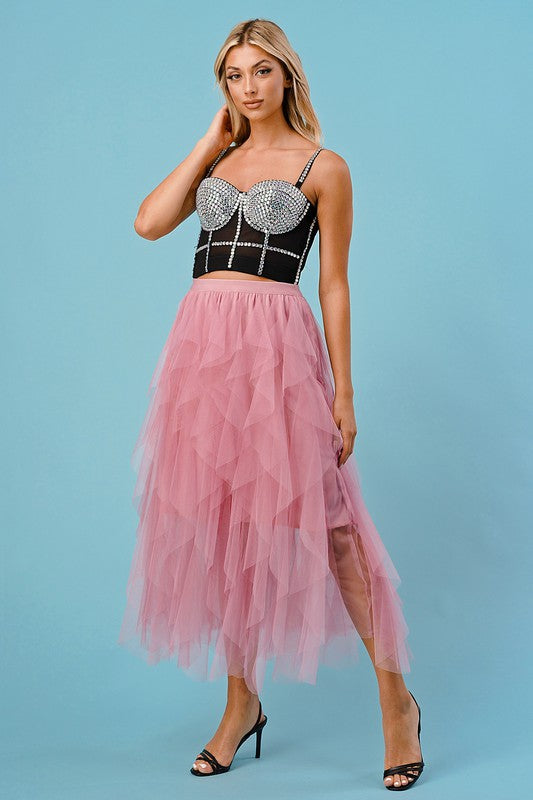 Black Skinny Diamond Top