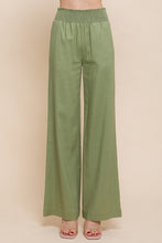 Light Olive Woven Solid Long Pants