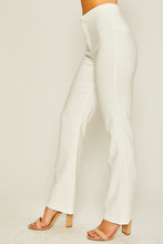 Ivory Woven Solid Long Flared Pants
