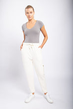 Light Grey Ribbed Bodysuit With Scoop Neck And Short Sleeves