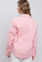 Pink Denim Button Front Jacket