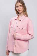 Pink Denim Button Front Jacket