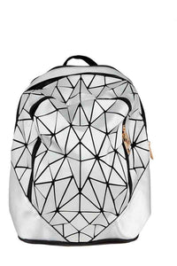 Silver Geometric Reflective Book Bag