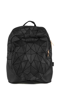 Black Geometric Reflective Book Bag