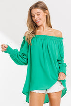 Bottega Green Off Shoulder Blouse