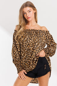 Leopard Off Shoulder Blouse