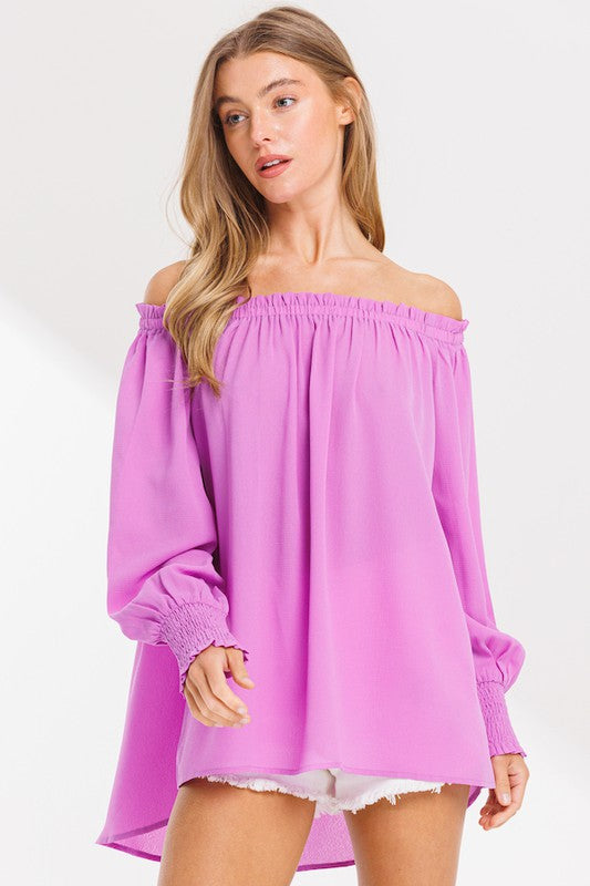 Lavender Off Shoulder Blouse