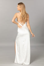 White Long Silk Sling Evening Dress