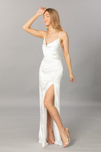 White Long Silk Sling Evening Dress