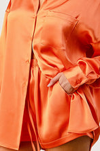 Orange Satin Short Set