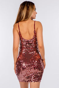 Sleeveless Scoop Neck Big Sequins Mini Dress