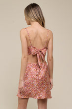 Red Cut Out Tie Back Satin Dress