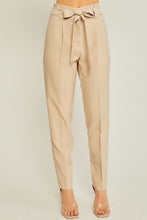 Khaki Woven Solid Formal Long Pants