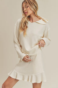 White Casual Long Sleeve Suit