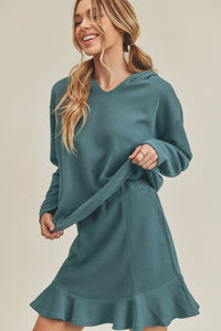 Teal Casual Long Sleeve Suit
