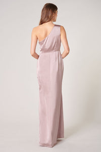 Mauve Prestige One Shoulder Asymmetrical Maxi Dress