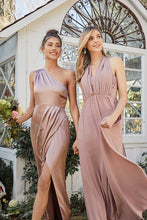 Mauve Prestige One Shoulder Asymmetrical Maxi Dress
