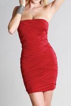 Red Criss-Crossing Tube Dress