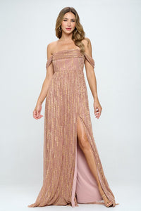 Mauve/Gold Formal Dresses