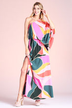 Pink SLouchy One Shoulder Maxi Dress