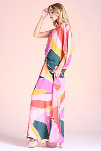 Pink SLouchy One Shoulder Maxi Dress