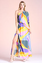 Blue SLouchy One Shoulder Maxi Dress