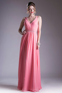 Coral Long Evening Dress