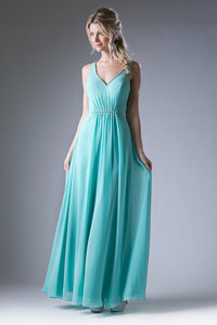 Aqua Long Evening Dress