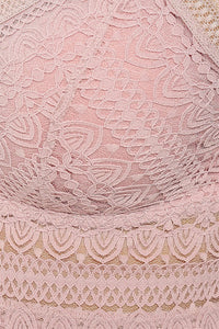 Pink Padded Lace Longline Bralette