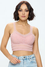 Pink Padded Lace Longline Bralette