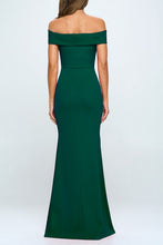 Green Bow Off The Shoulder Mermaid Maxi Dress